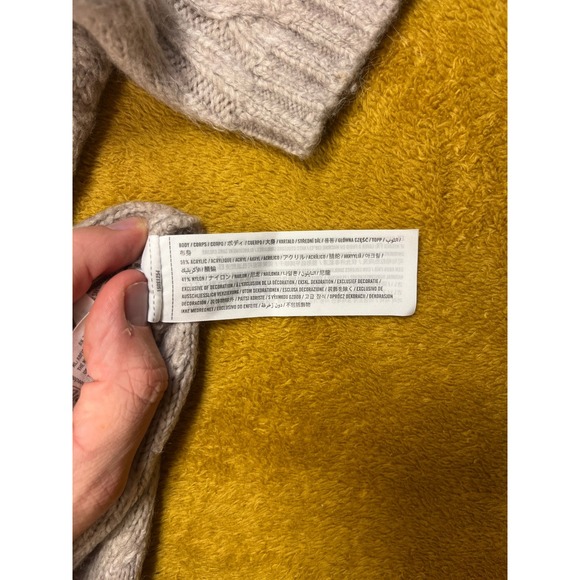 Abercrombie & Fitch Women Sweater Cropped Cable Knit Cozy Cream sz s/m - Picture 10 of 14